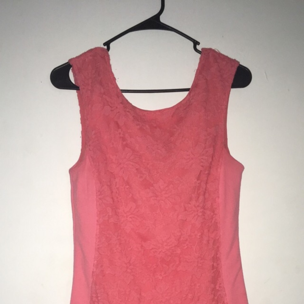 Floral lace peach dress